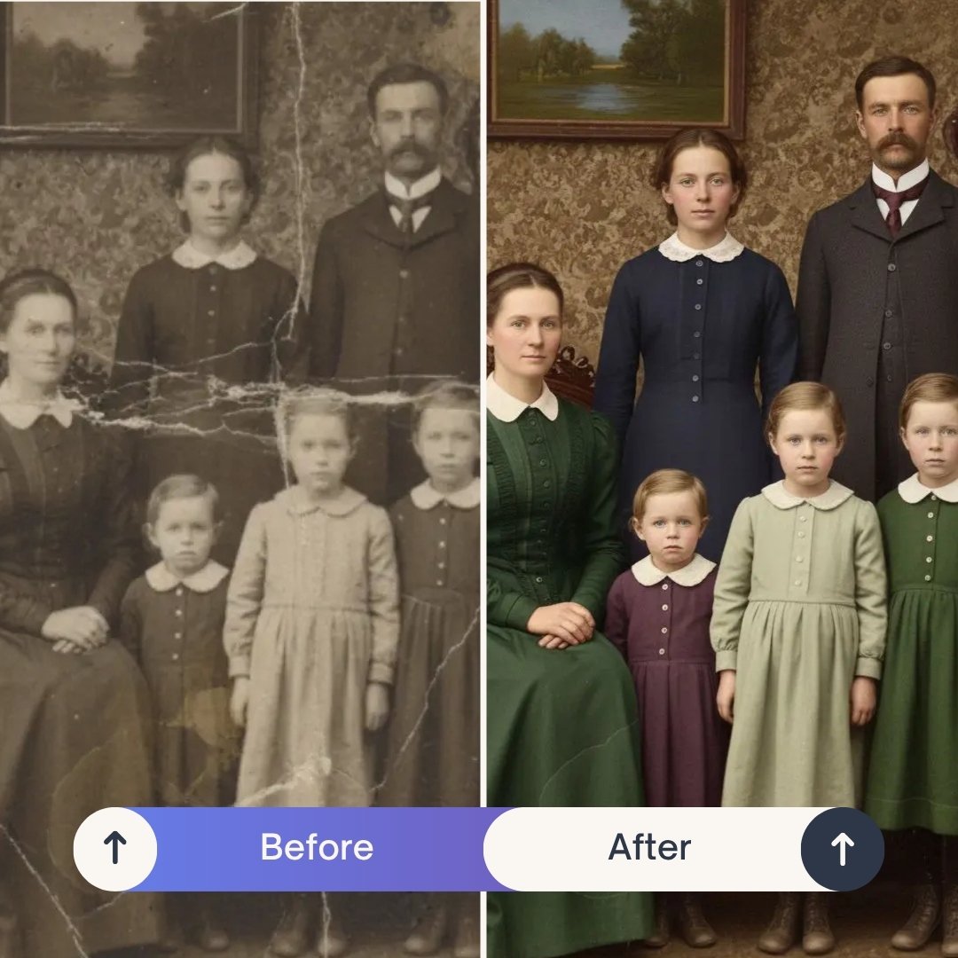 Old Photo Restoration Made Easy with AI – One Click!