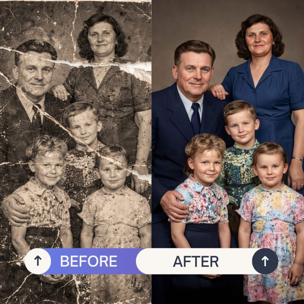 Example: restoring old family photos with PixiFixi