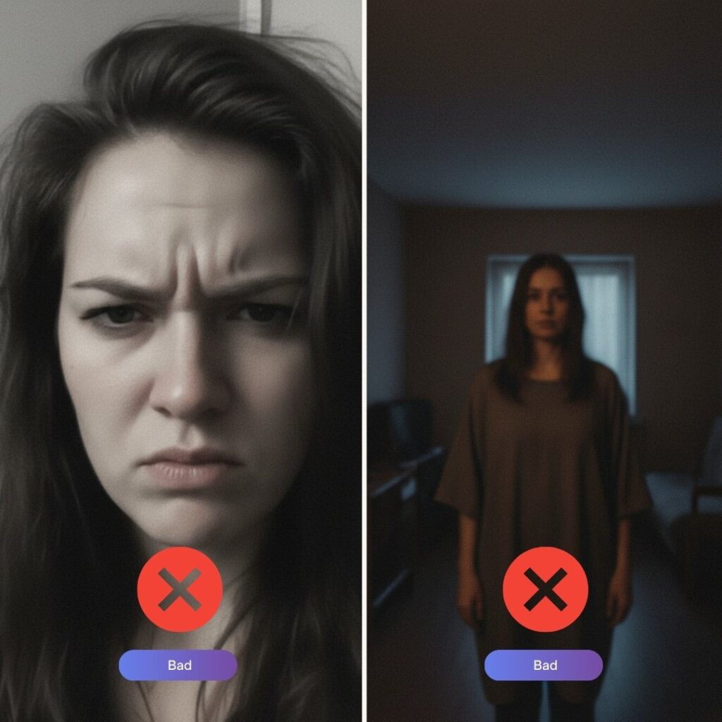 Example of a photo that does not work well with the Virtual Try-On tool