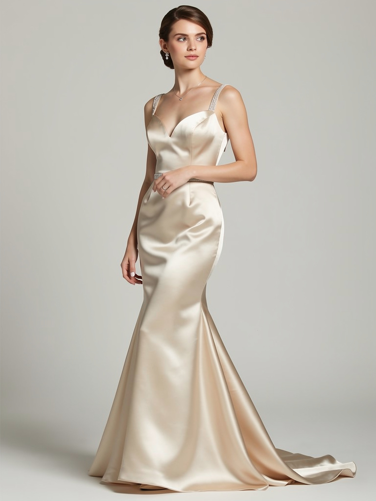 Mermaid wedding dress tried on with AI in PixiFixi