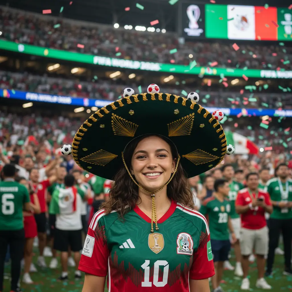 World Cup 2026 in Mexico — fan, AI photo