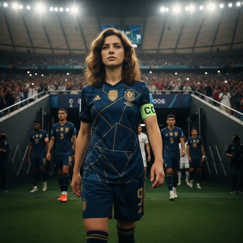 World Cup AI photo — team captain wearing the armband